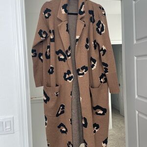 J. Crew Brown Leopard Print Coat